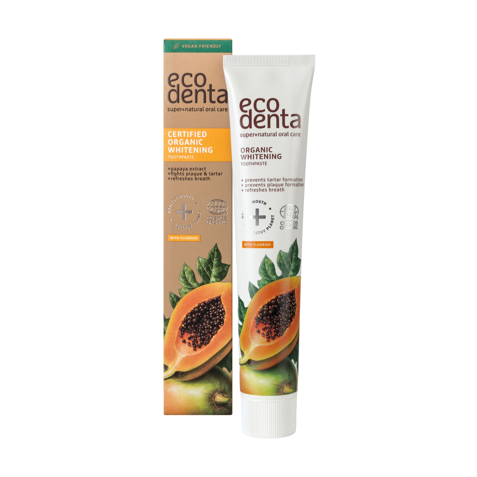 Відбілювальна зубна паста Ecodenta Papaya Whitening Toothpaste з папайєю, 75 мл